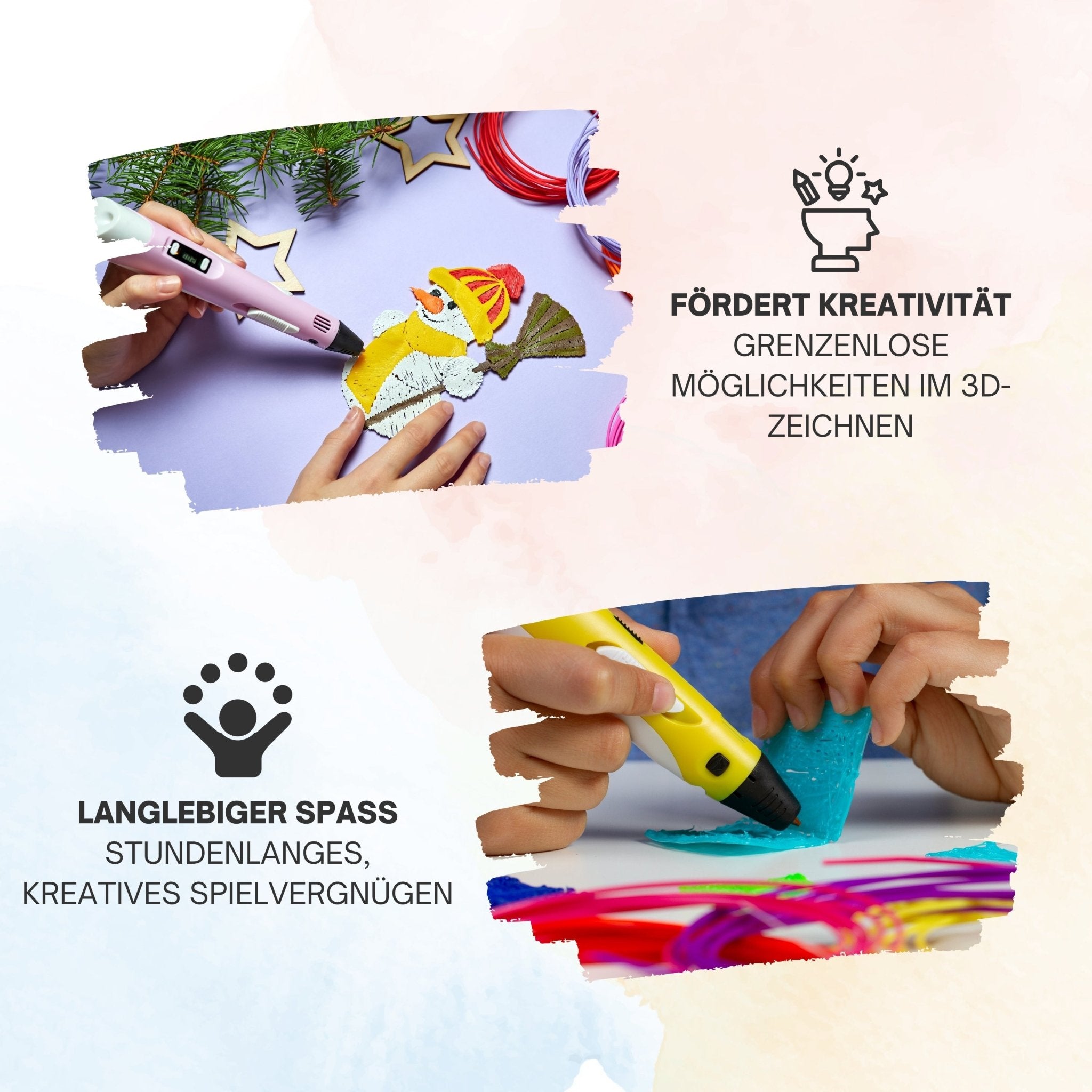 Kreativer 3D - Stift - Ideal für Kinder & Erwachsene - Einfache Handhabung - KinderPlatz